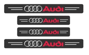 KARBONOWE NAKLEJKI OCHRONNE NA PROGI SAMOCHODOWE 4 SZT. Z LOGO DO  AUDI
